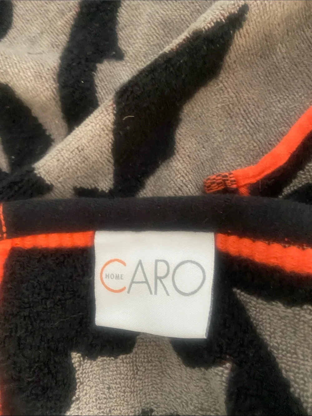 Bat Print Dish Towels- Black and Gray with Orange Trim